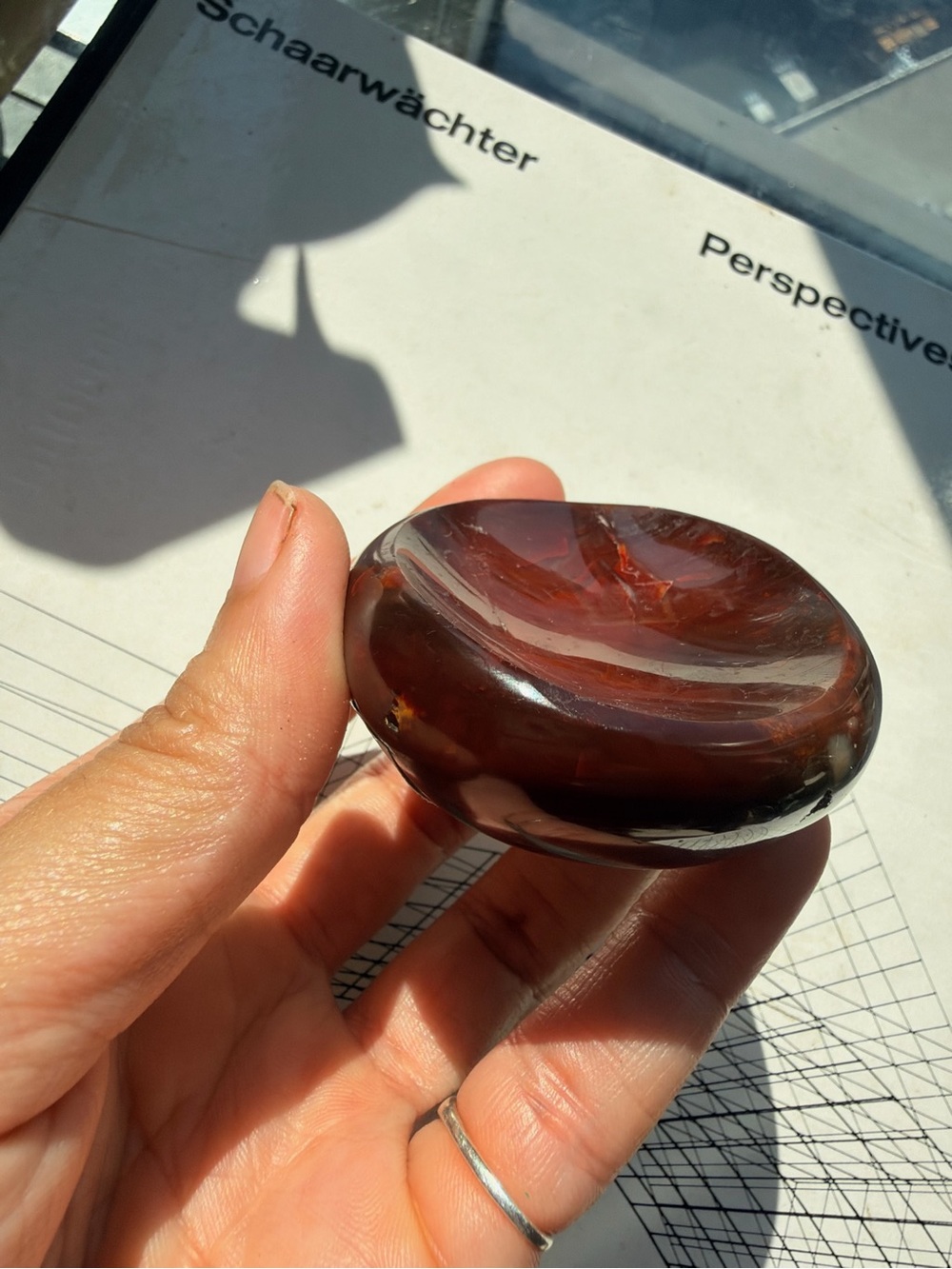Carnelian Agate Bowl | Deep Red Crystal Trinket Dish | 3” Polished Stone